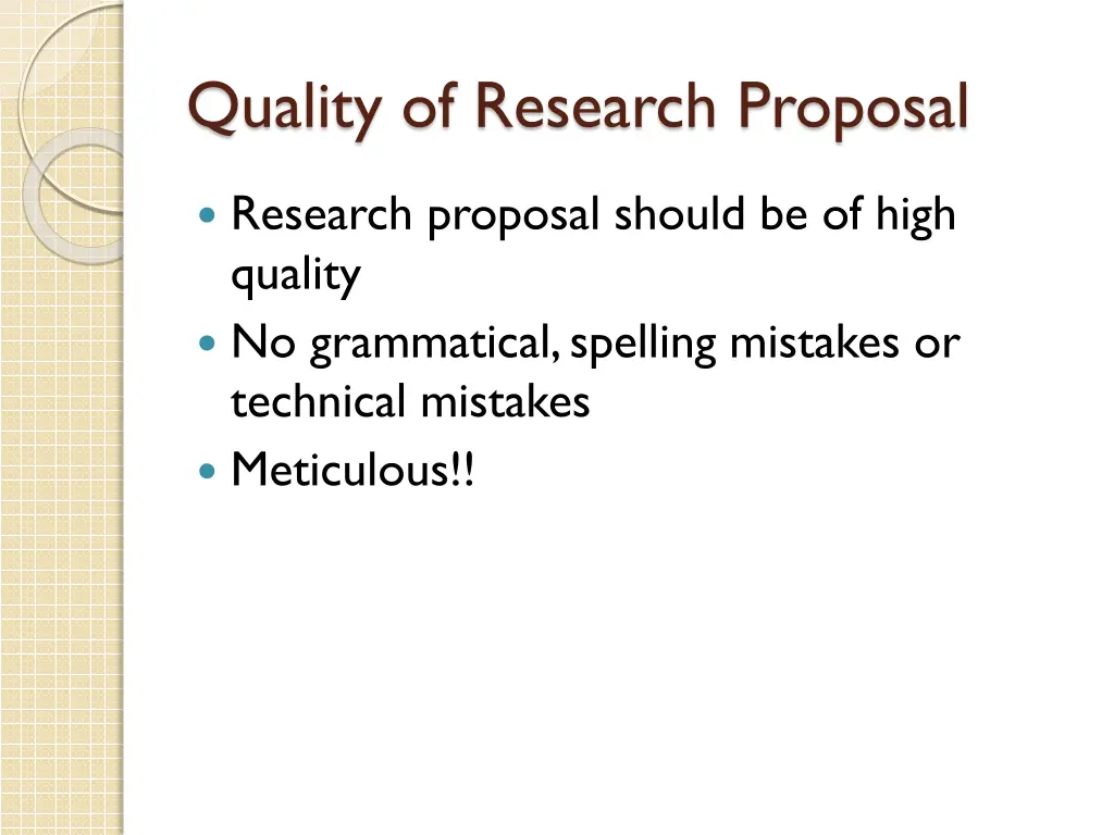 quality of research proposal