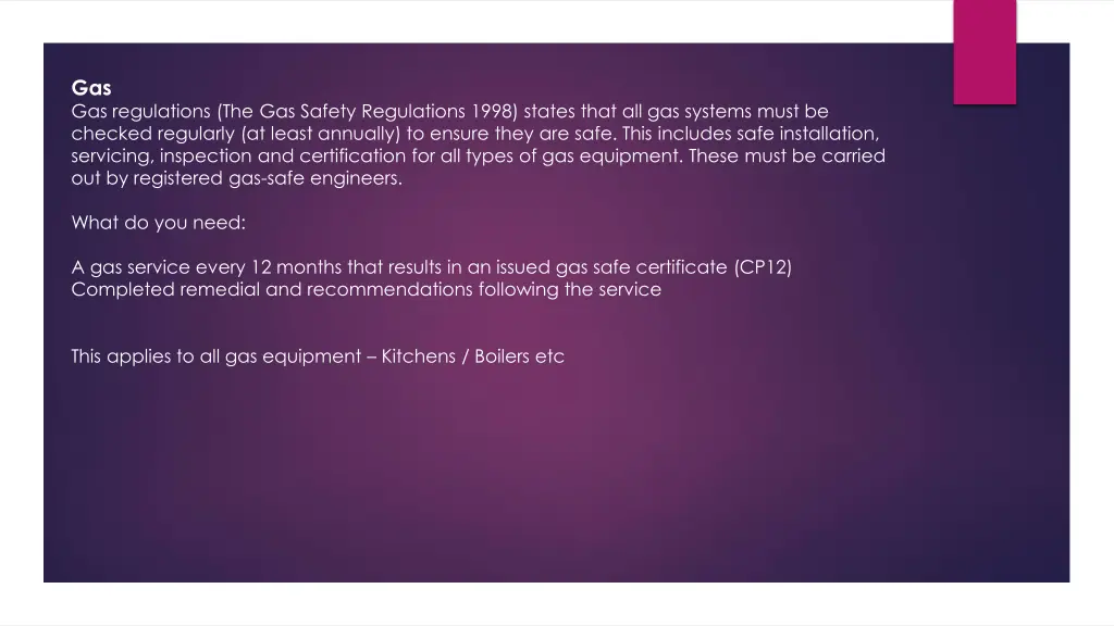 gas gas regulations the gas safety regulations