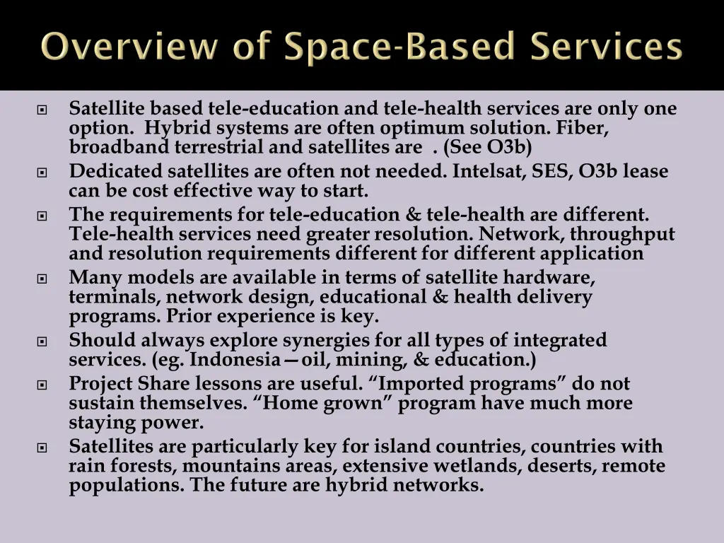 satellite based tele education and tele health