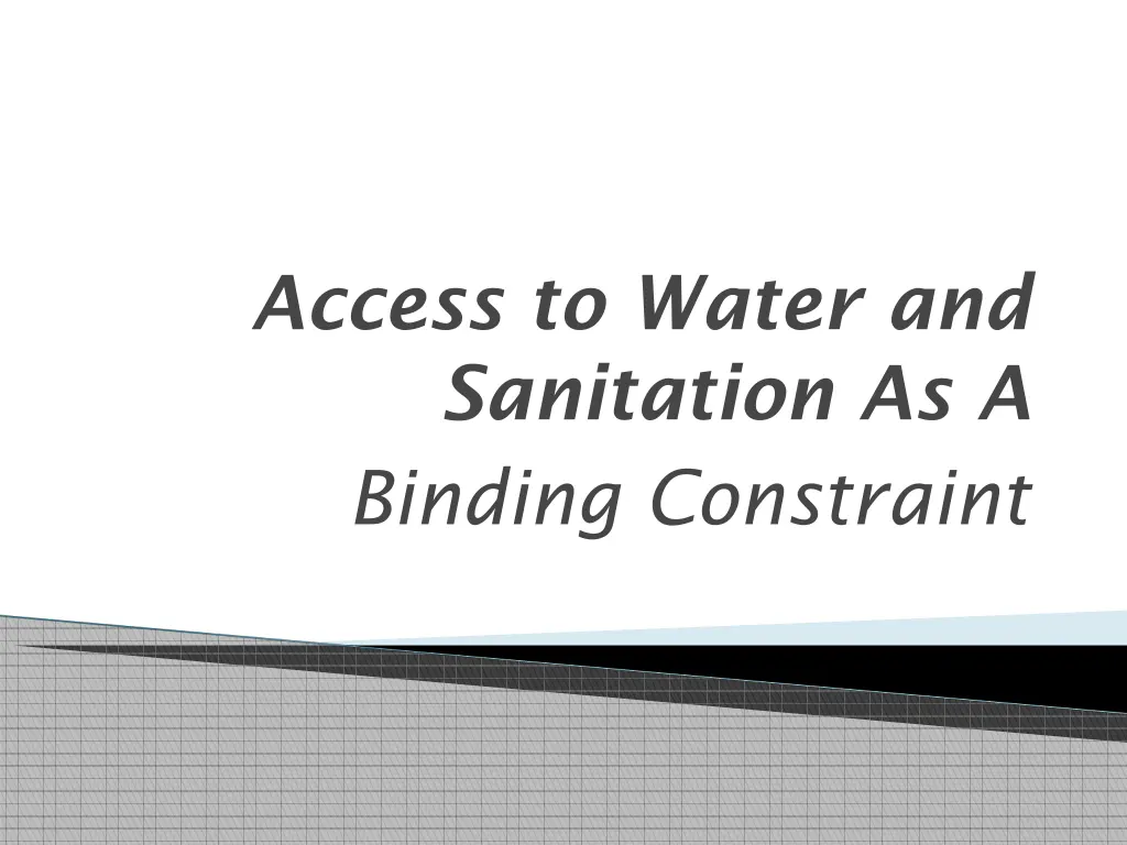 access to water and sanitation as a binding