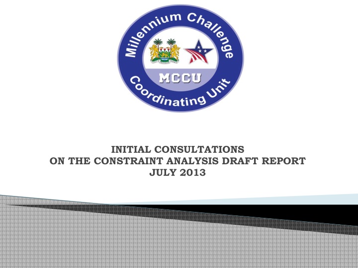 initial consultations on the constraint analysis