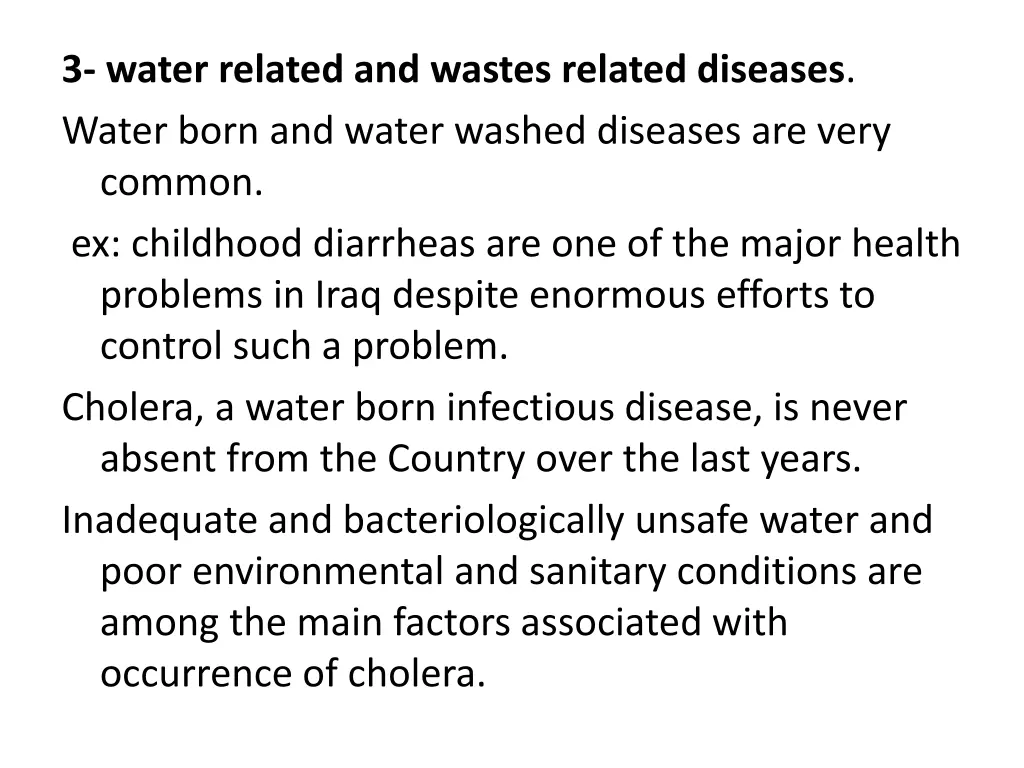 3 water related and wastes related diseases water