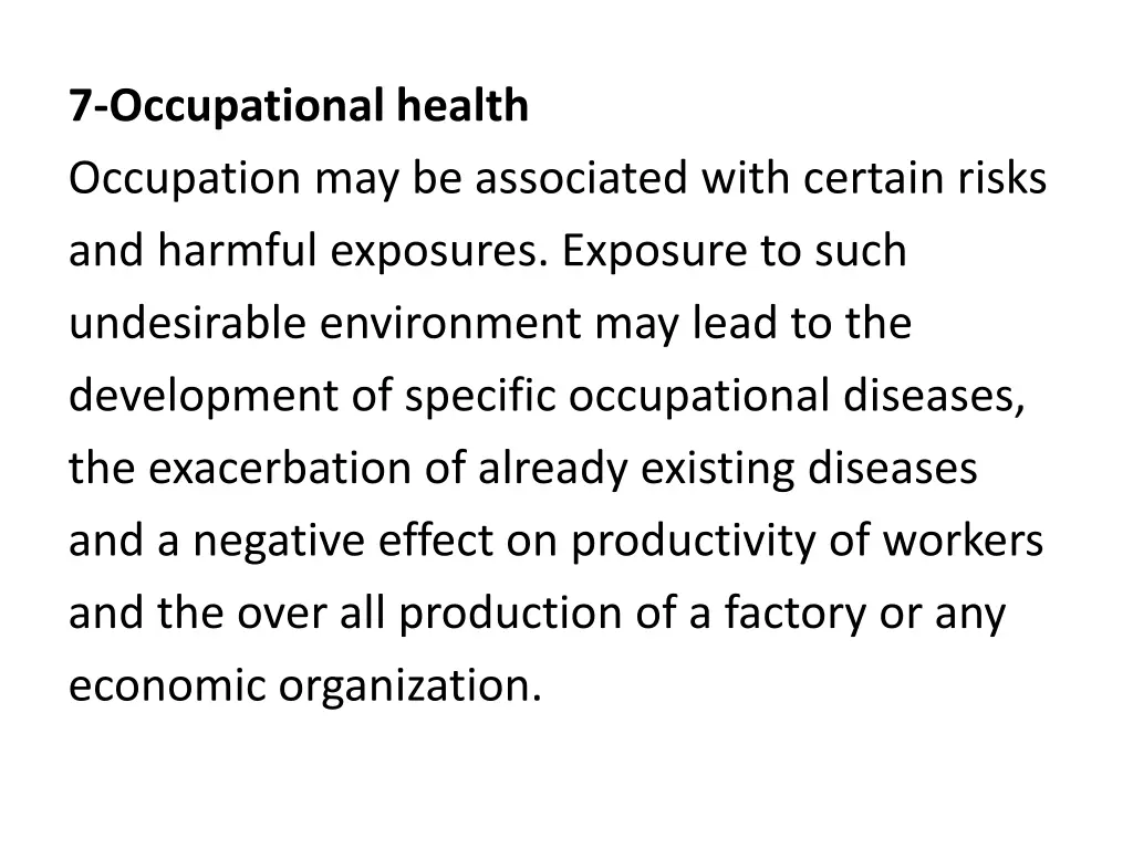 7 occupational health occupation