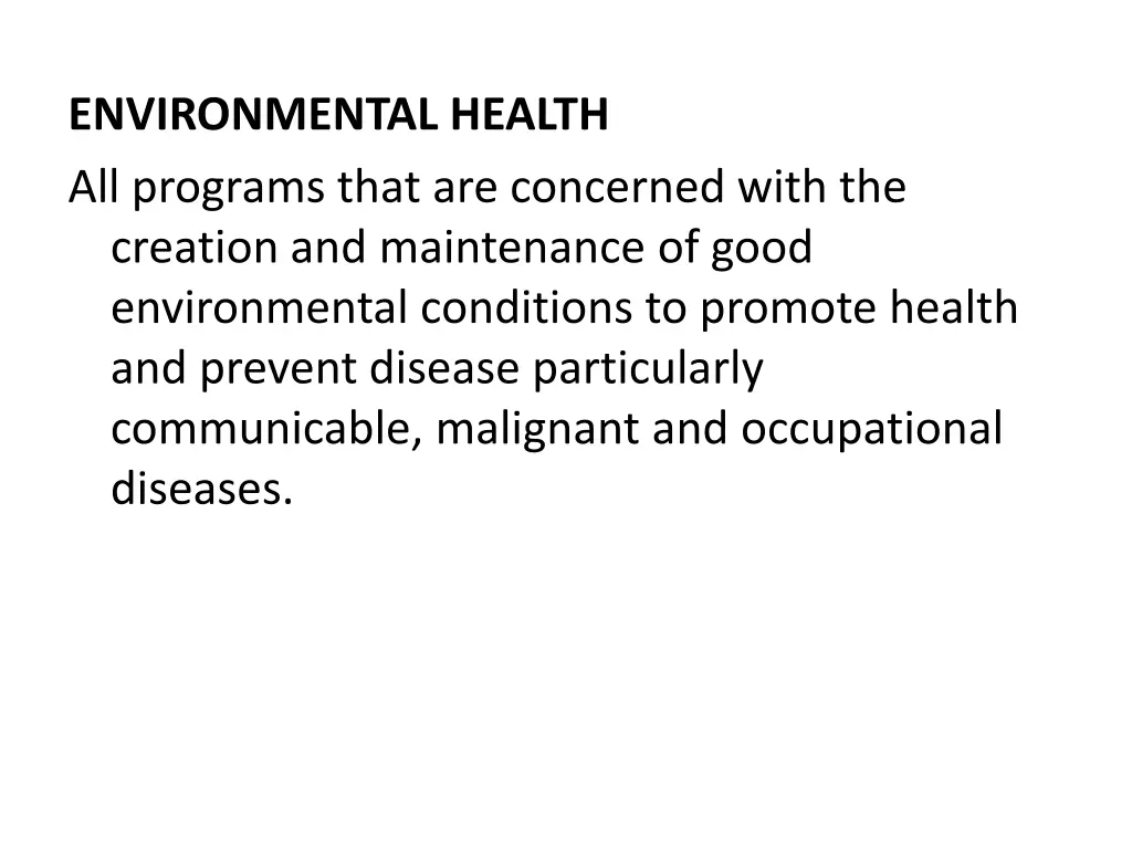environmental health all programs that