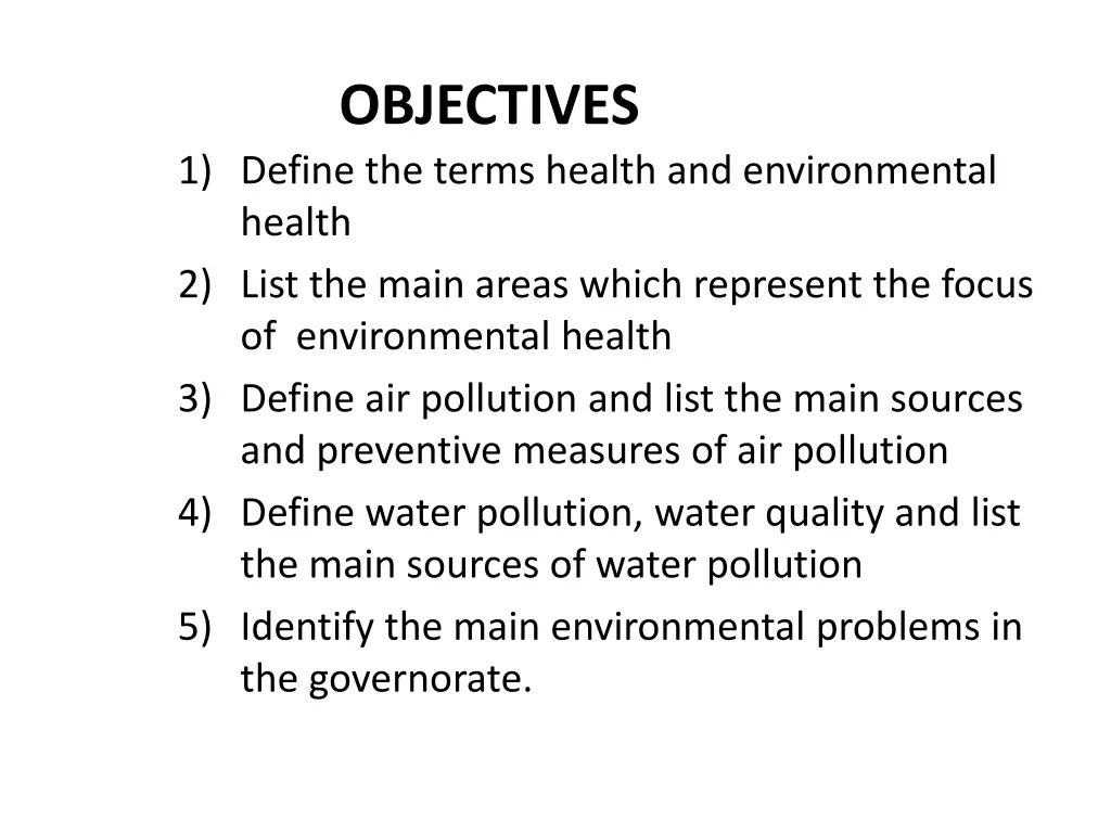 objectives