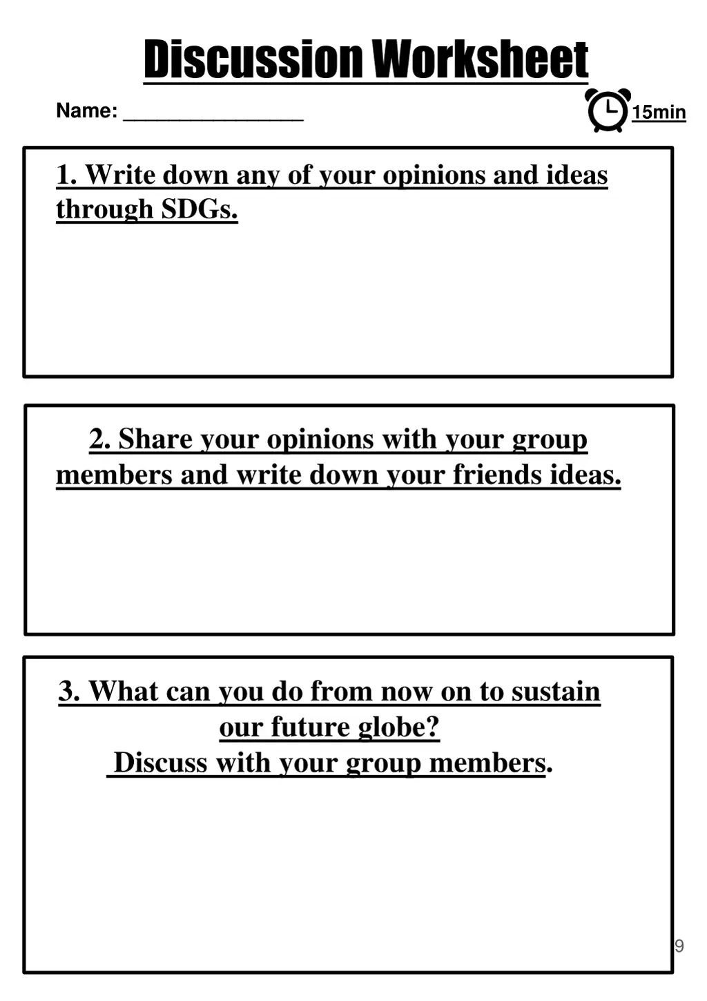 discussion worksheet