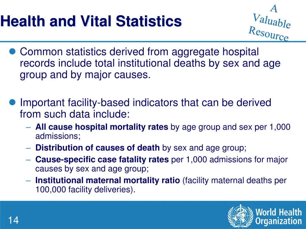 health and vital statistics