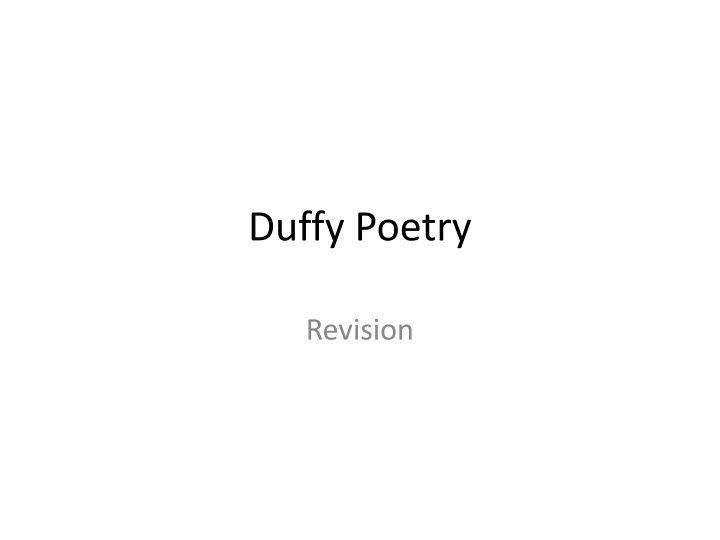 duffy poetry