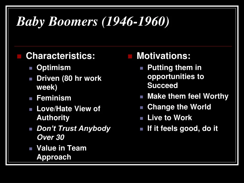 baby boomers 1946 1960 1