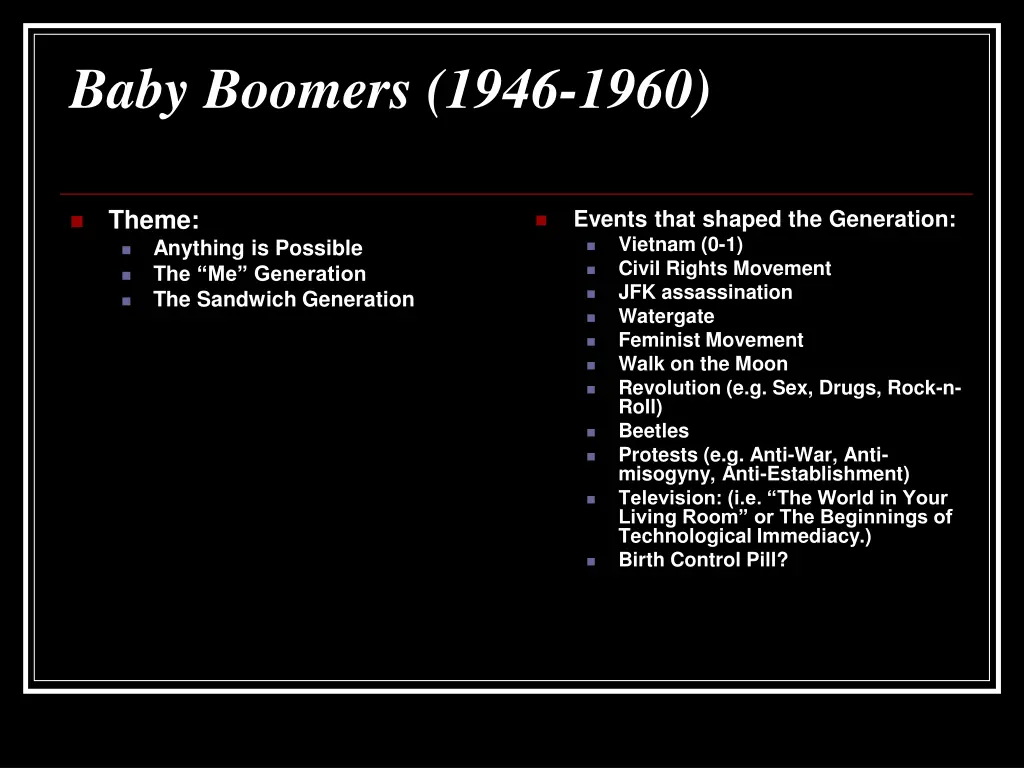 baby boomers 1946 1960