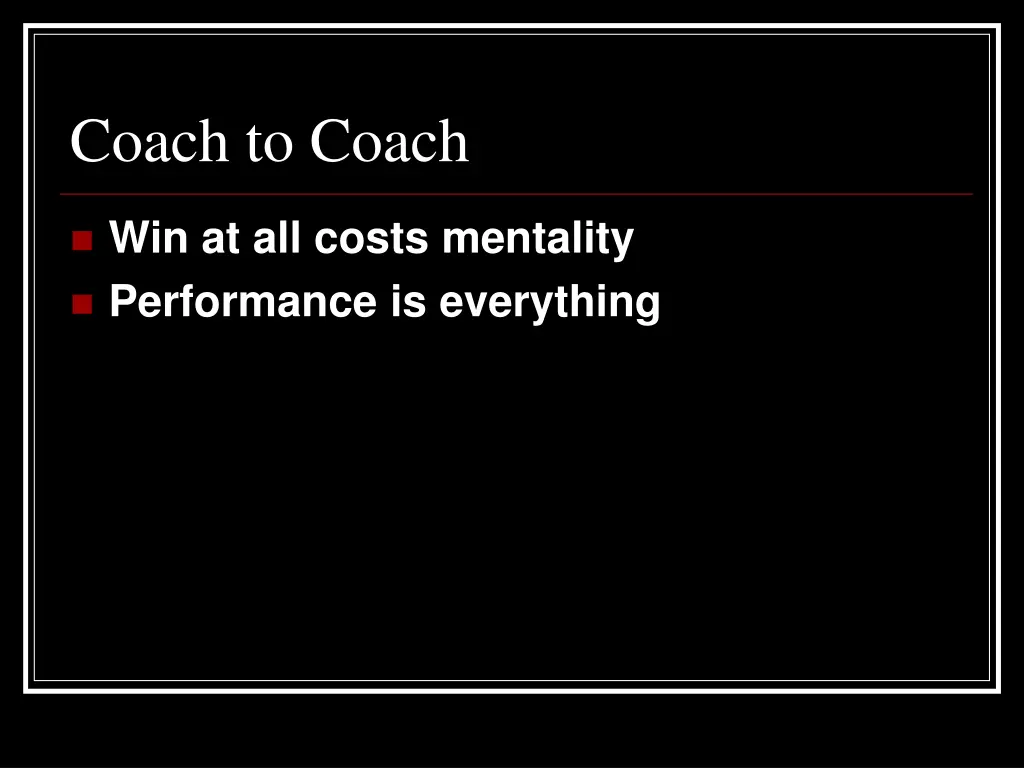 coach to coach