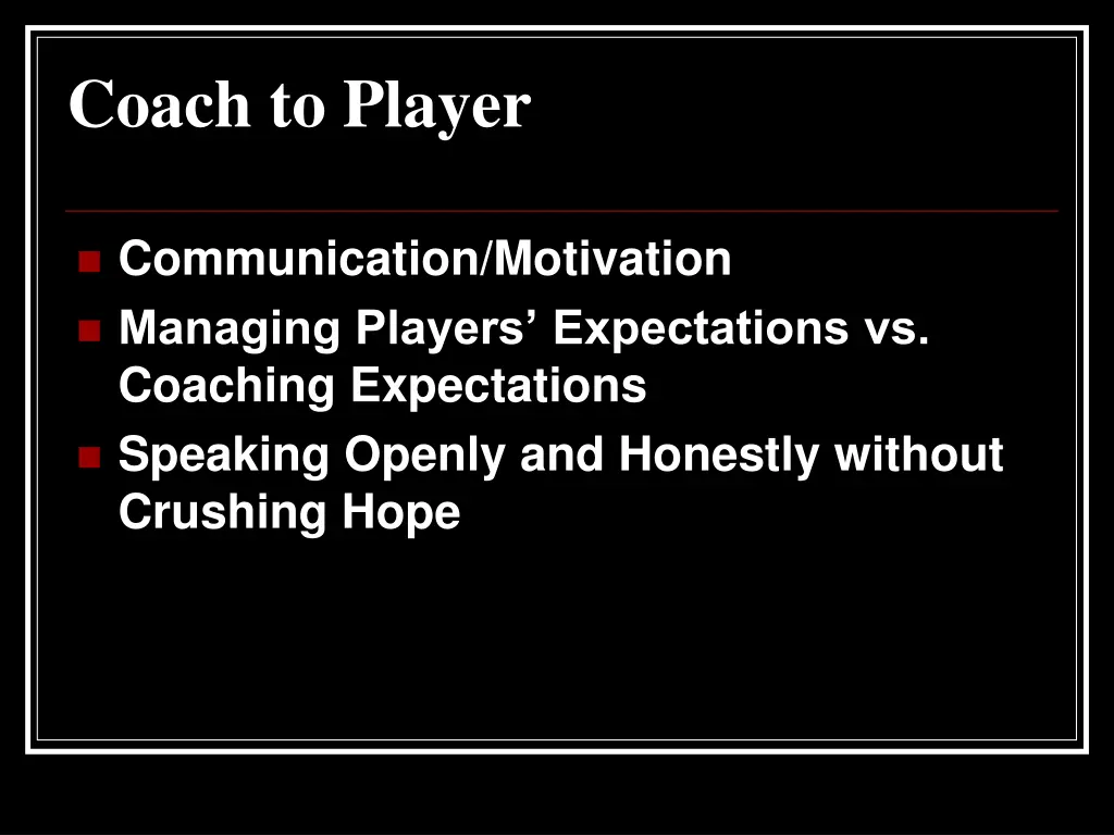 coach to player