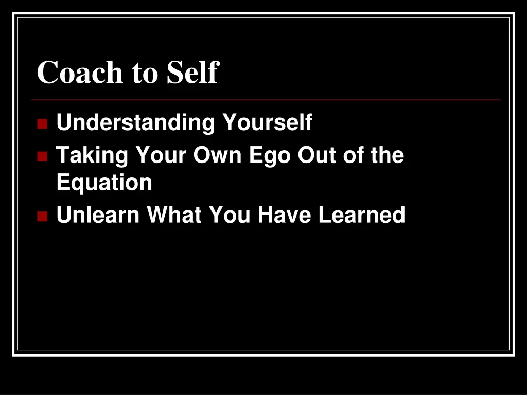 coach to self