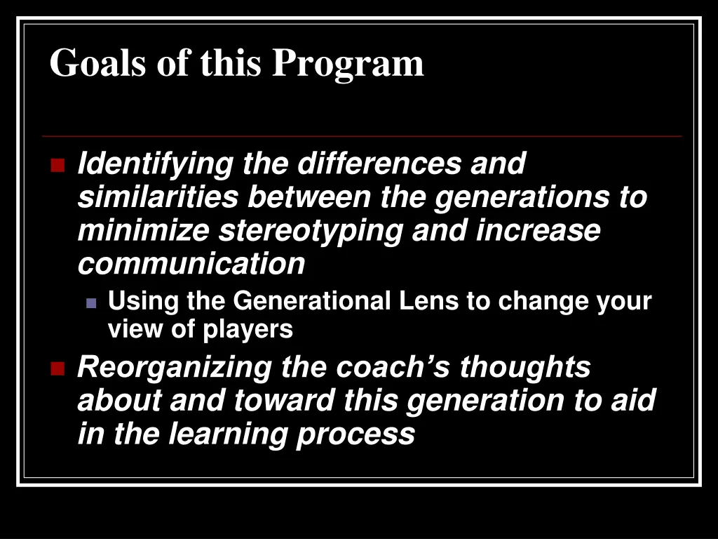 goals of this program