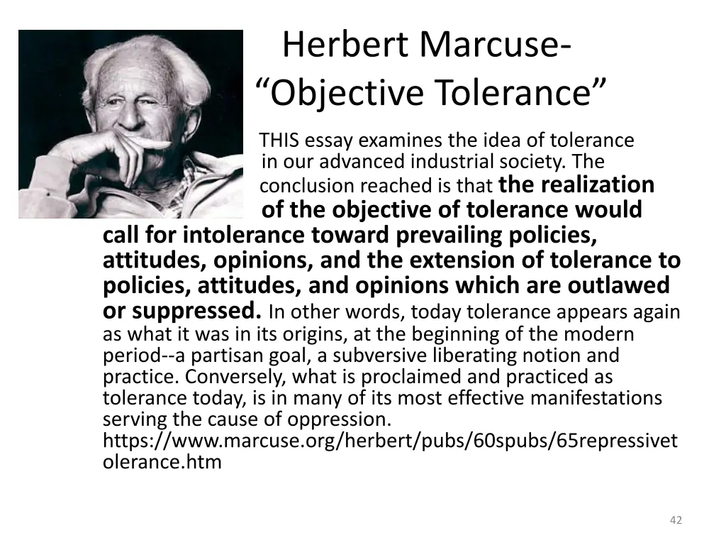 herbert marcuse objective tolerance