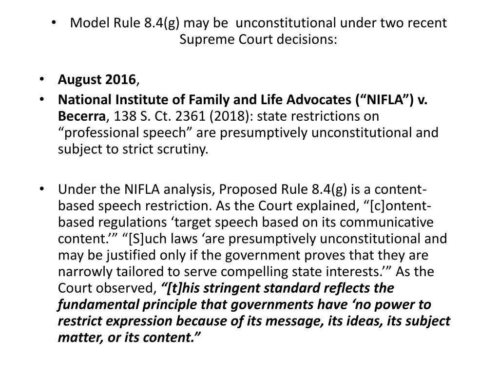 model rule 8 4 g may be unconstitutional under