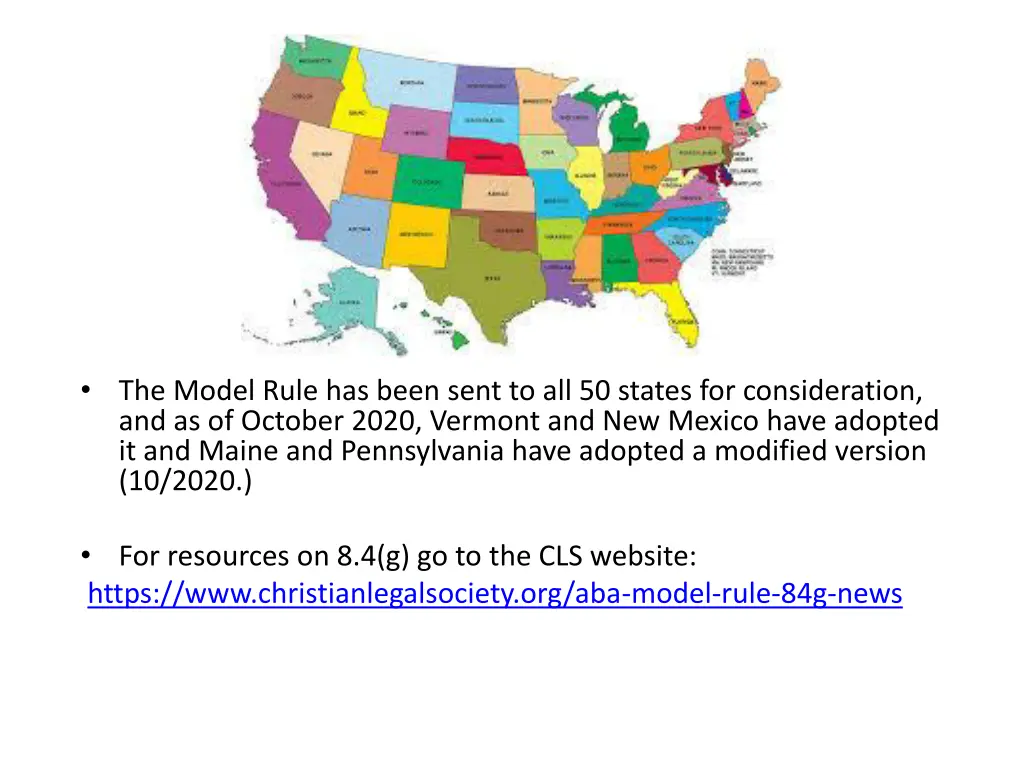 the model rule has been sent to all 50 states