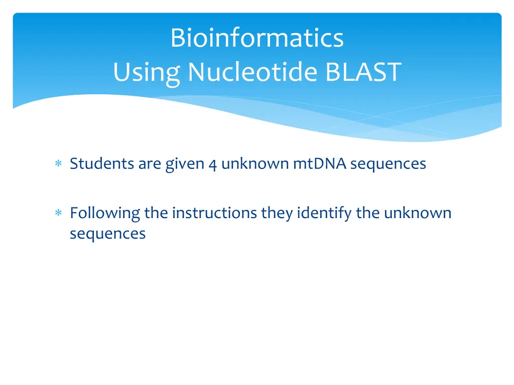 bioinformatics using nucleotide blast