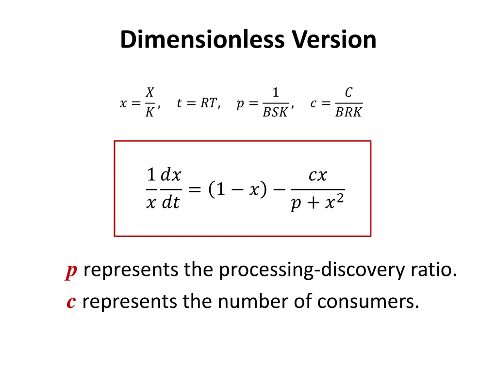 dimensionless version