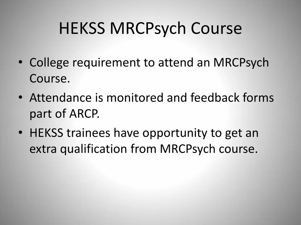 hekss mrcpsych course