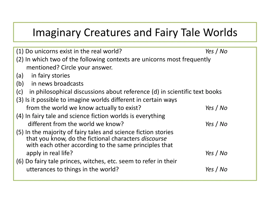 imaginary creatures and fairy tale worlds