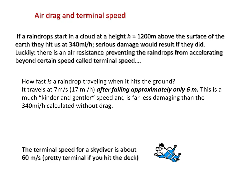 air drag and terminal speed