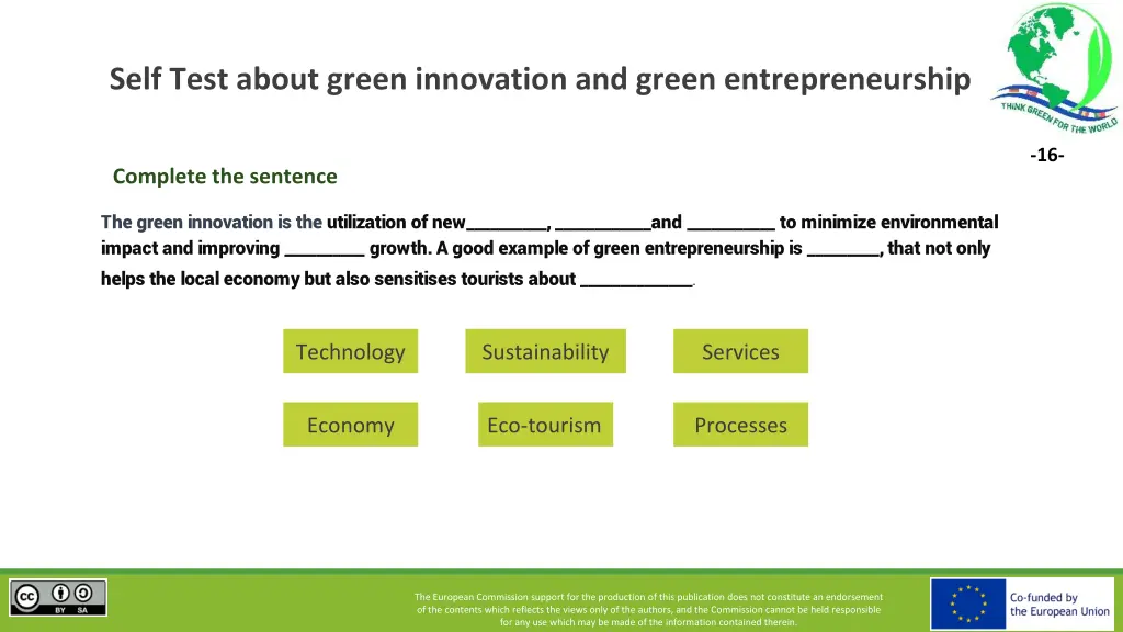 self test about green innovation and green