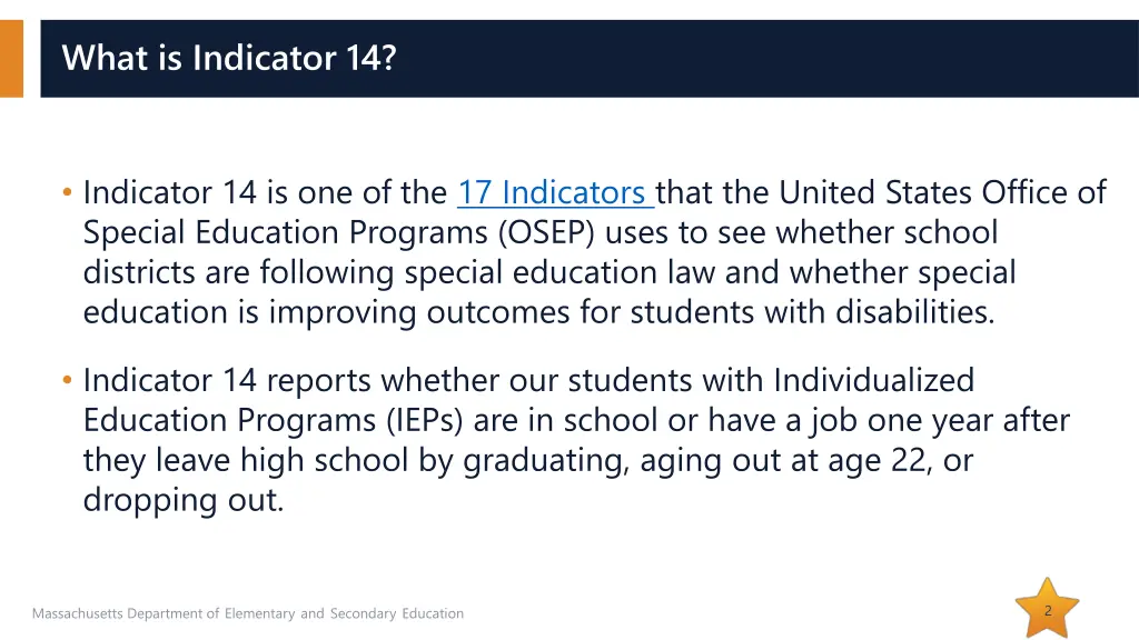 what is indicator 14