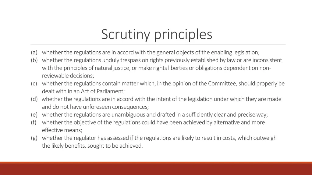 scrutiny principles