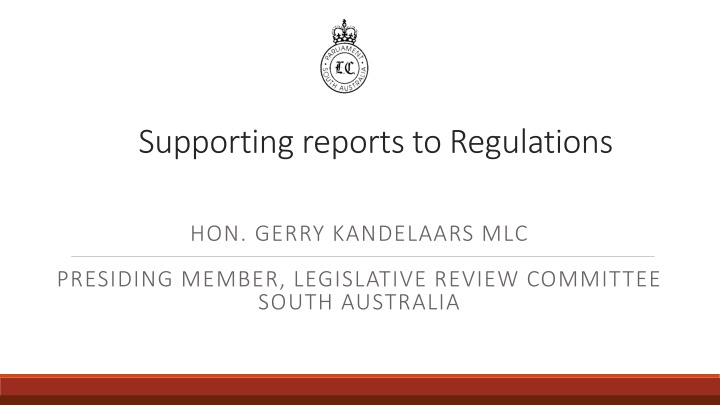 supporting reports to regulations