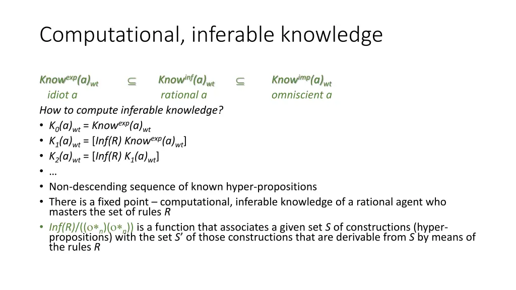 computational inferable knowledge