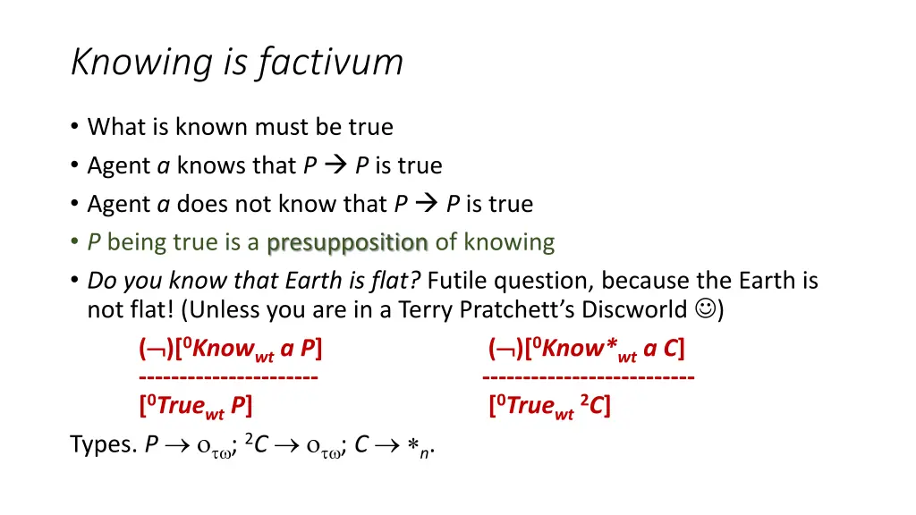 knowing is factivum