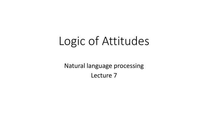 logic of attitudes