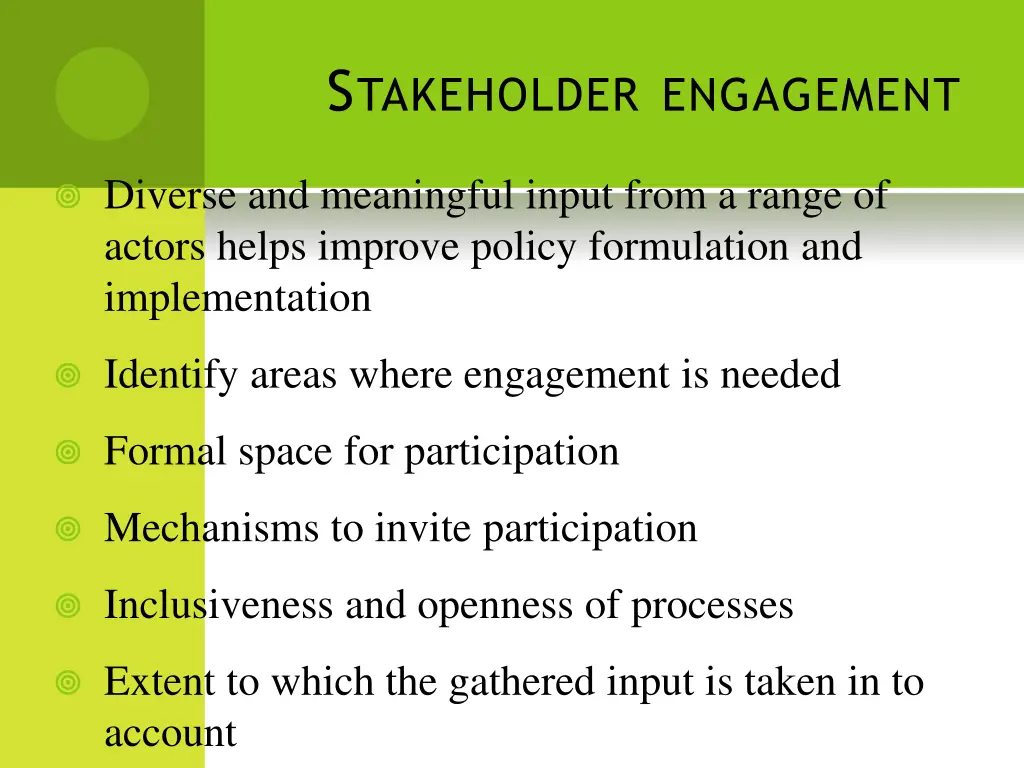 s takeholder engagement