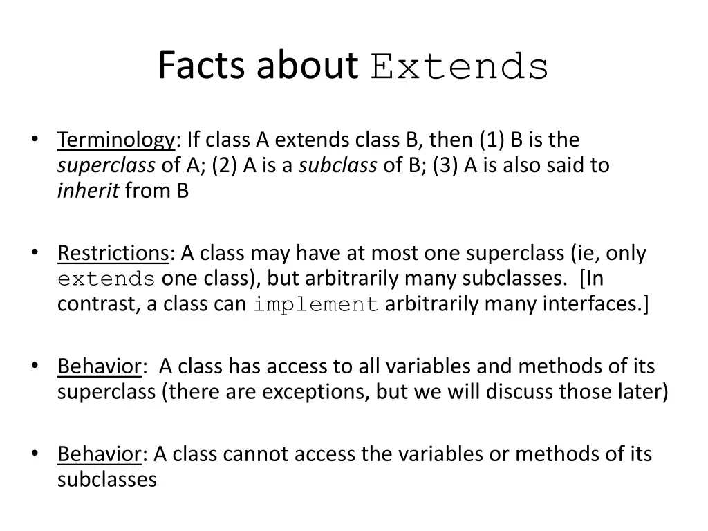 facts about extends