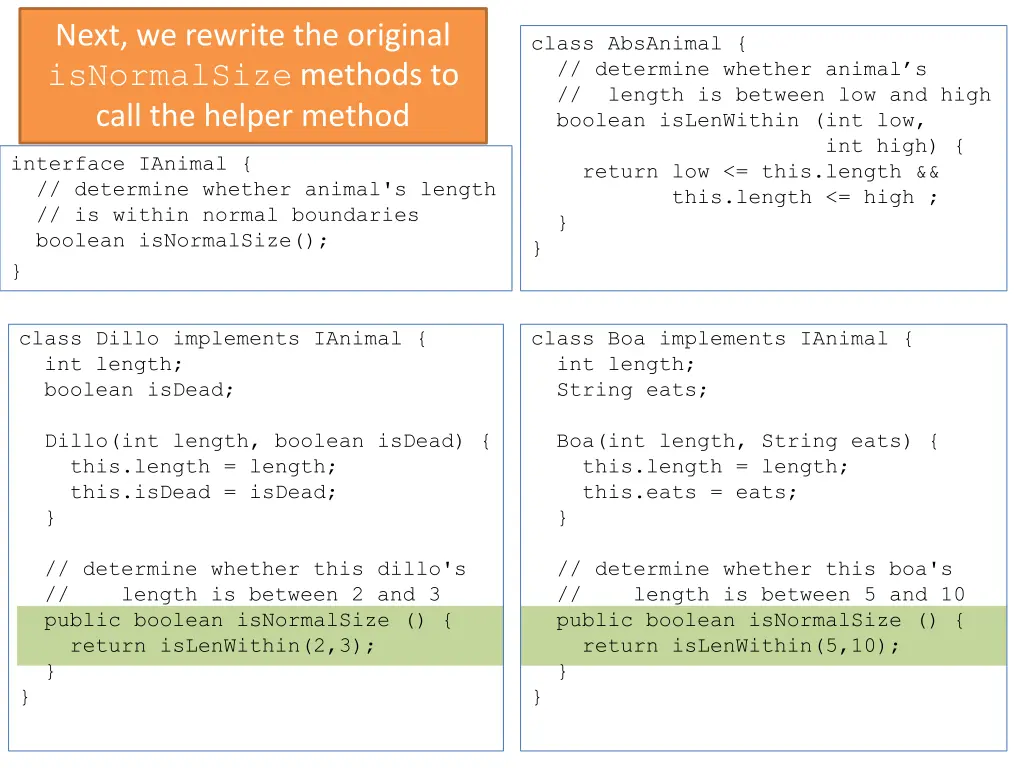 next we rewrite the original isnormalsize methods