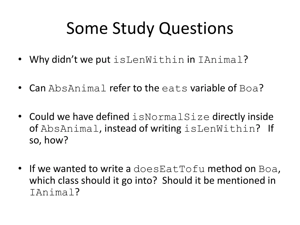 some study questions