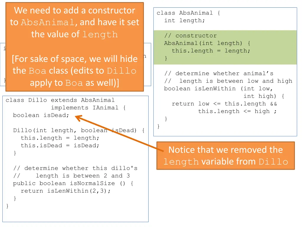 we need to add a constructor to absanimal