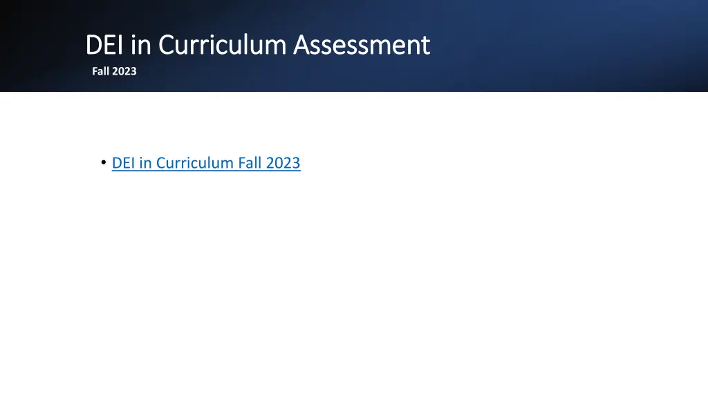 dei in curriculum assessment dei in curriculum