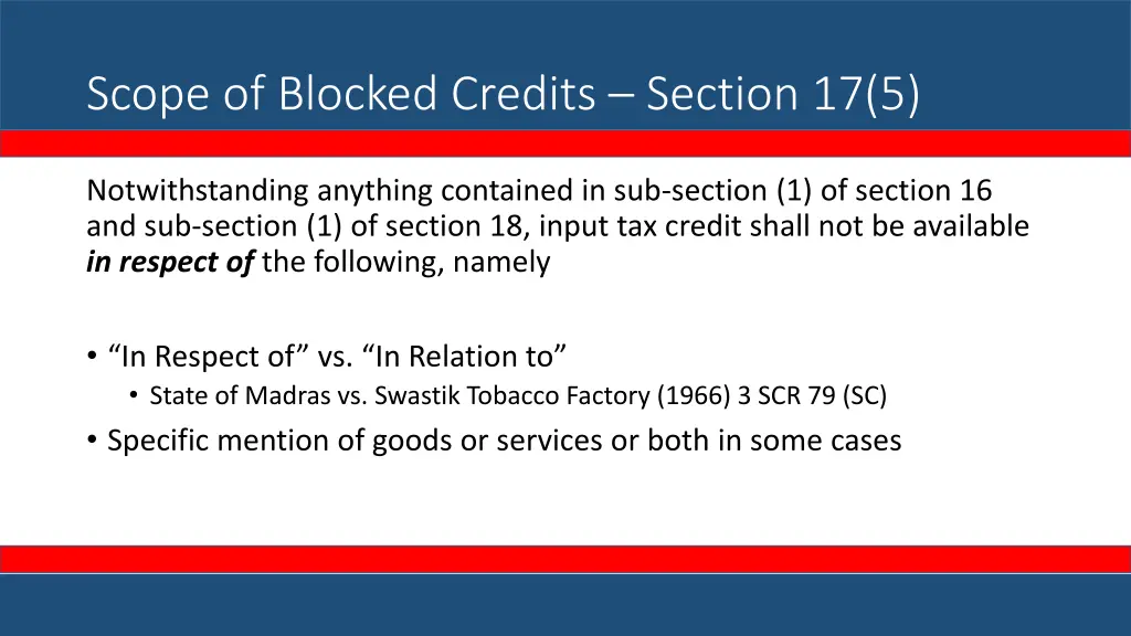 scope of blocked credits section 17 5