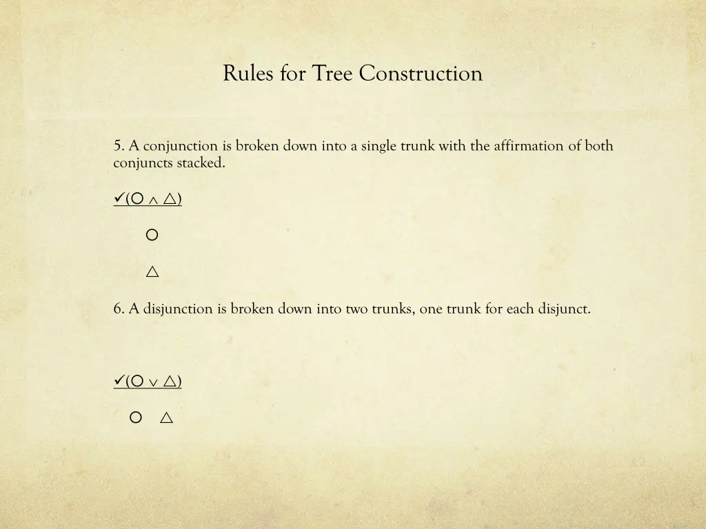 rules for tree construction 2