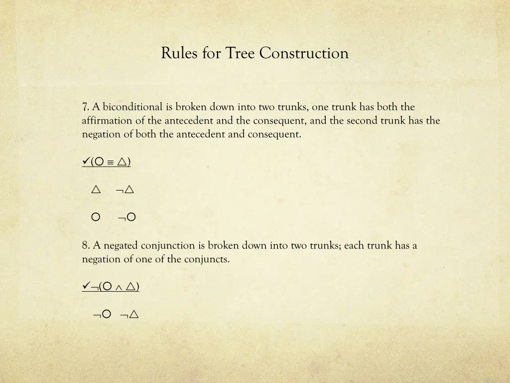 rules for tree construction 3