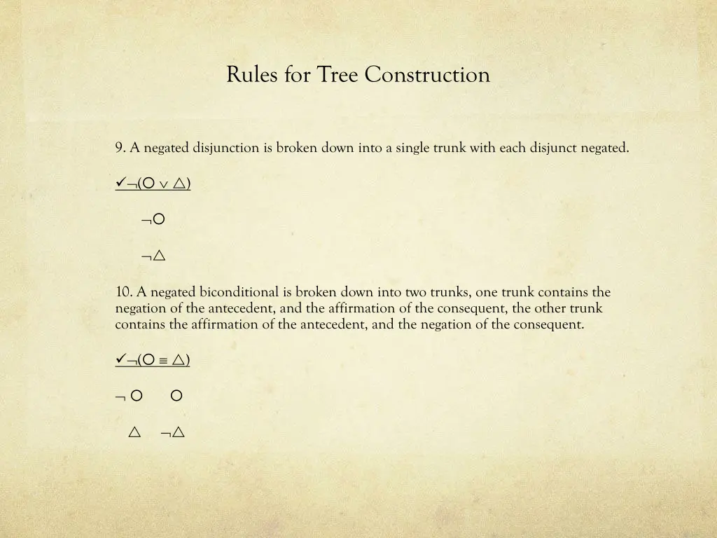 rules for tree construction 4