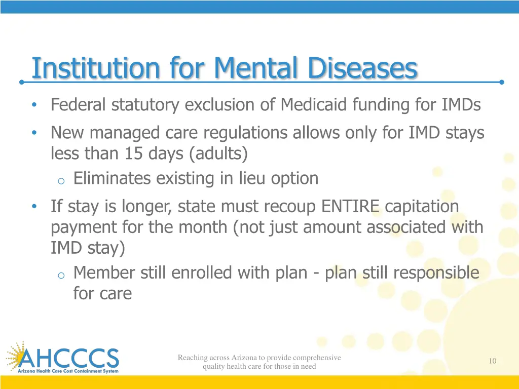 institution for mental diseases