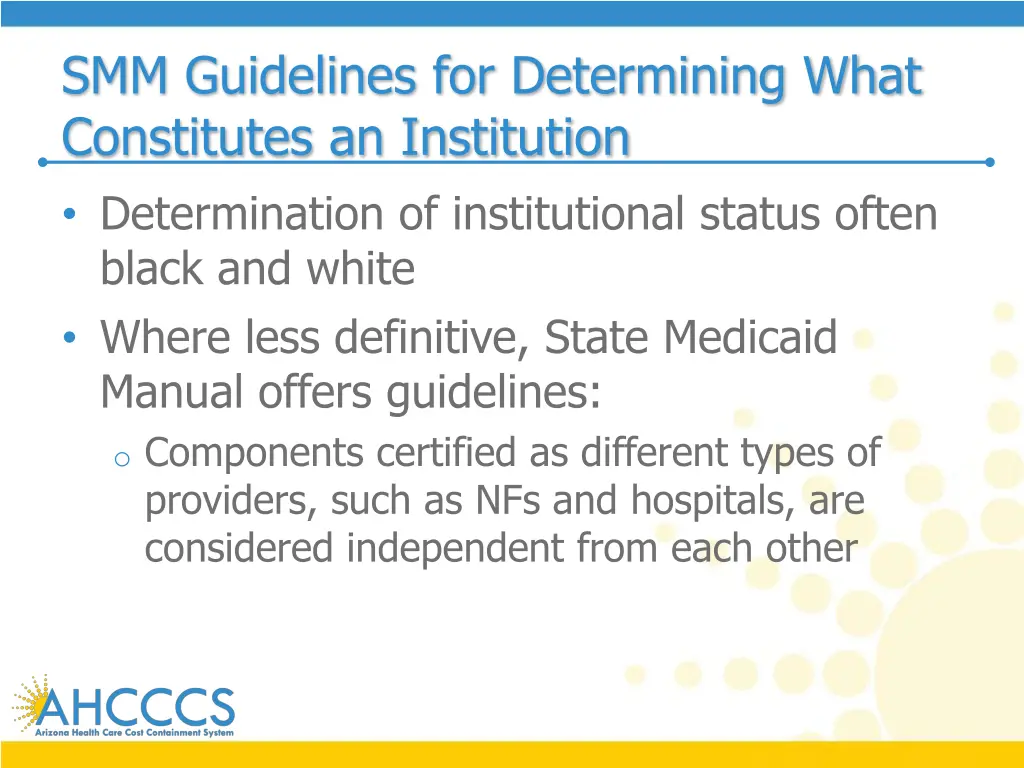 smm guidelines for determining what constitutes