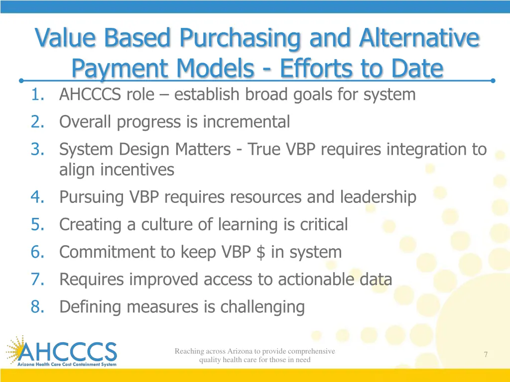 value based purchasing and alternative payment