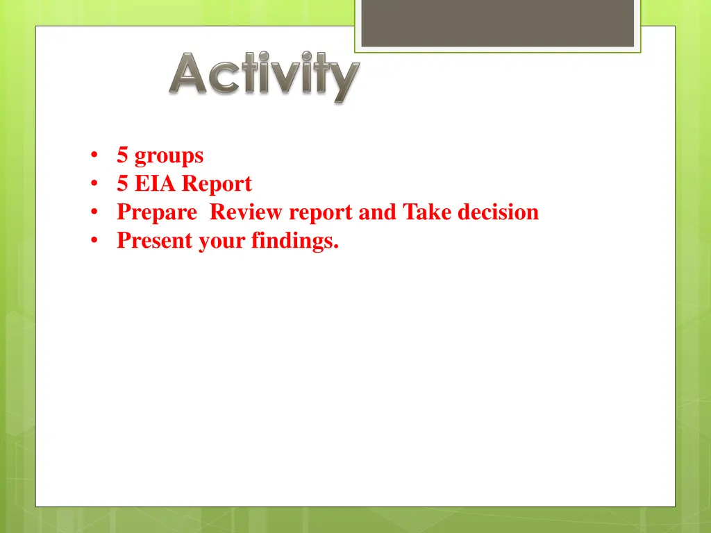 5 groups 5 eia report prepare review report