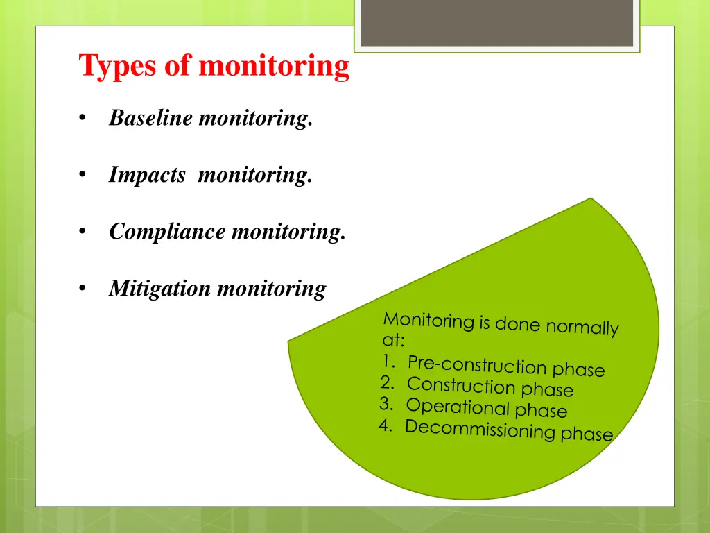 types of monitoring