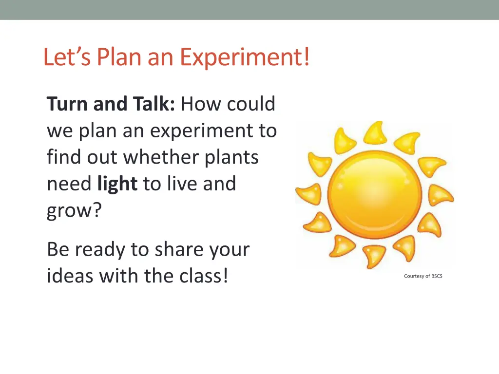 let s plan an experiment