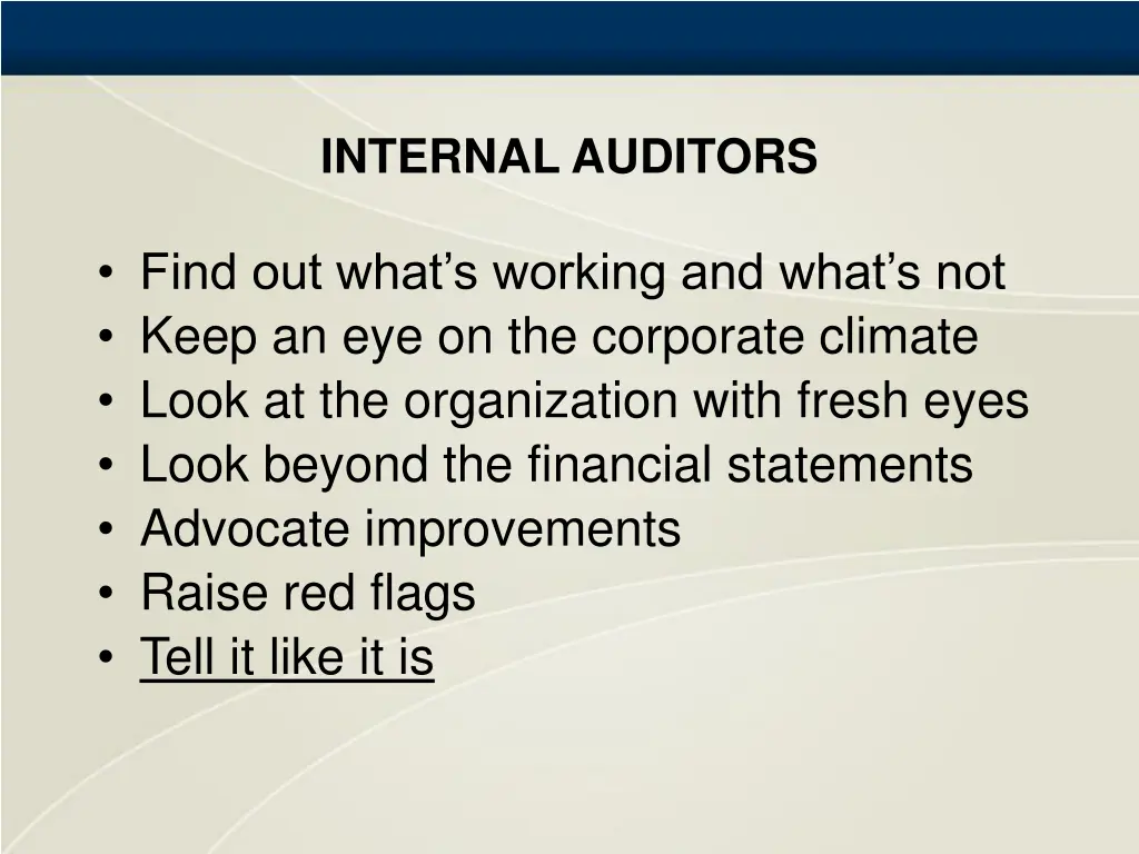 internal auditors